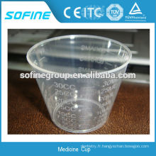 Coupe de médecine jetable jetable de 60 ml avec CE